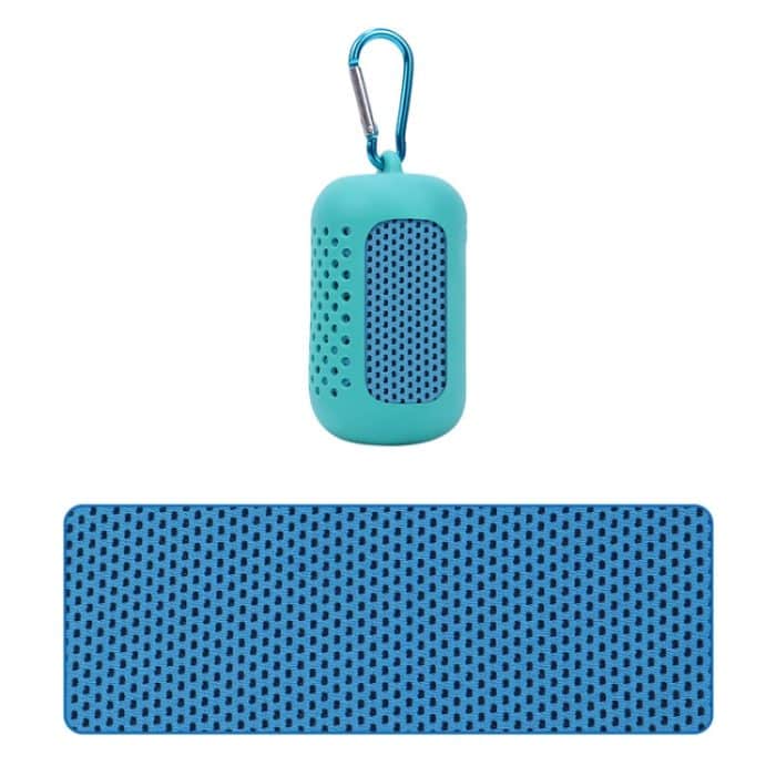 Sporthandtuch-Set für unterwegs, tragbar, schnelltrocknend, kaltes Handtuch mit Aufbewahrungstasche aus Silikonhülle, 30x90cm – Bild 1