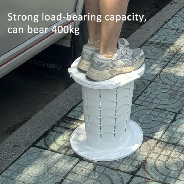 Einziehbarer, tragbarer Reisetoiletten-Klapphocker für den Außenbereich, Angeln, Camping, Ordinary White, Ordinary Black, With Light White, With Light Black – Bild 4