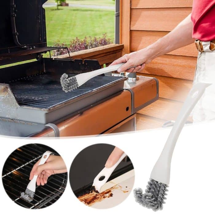 3 stücke 2-in-1 Küche Herd Reinigung Pinsel Schaufel Grill Rack Reinigung Pinsel, 2-in-1 BBQ Cleaning Brush – Bild 2
