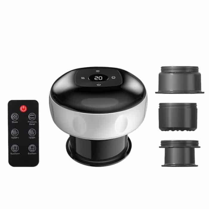 TBD0604912801A.jpg Schröpftherapie-Massagegerät-Set mit 12 Geschwindigkeiten und Fernbedienung, mit 3 Schröpfköpfen – Bild 1