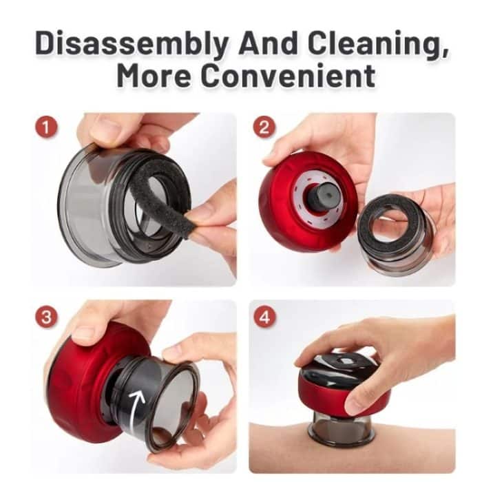 Schröpftherapie-Massagegerät-Set mit 12 Geschwindigkeiten und Fernbedienung, mit 3 Schröpfköpfen – Bild 8