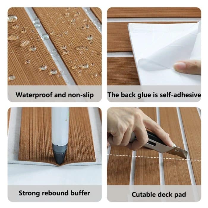 Yacht RV Modifikation Nachahmung Teak Boden EVA Anti-Rutsch-Matte, 240x45x0.6cm, 240x60x0.6cm, 240x90x0.6cm, 240x120x0.6cm – Bild 5