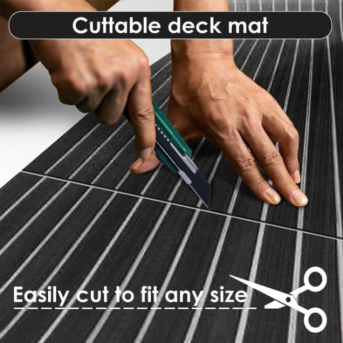 Yacht-Imitat-Teak-Anti-Rutsch-Deck-EVA-Matte, 240x60x0.6cm Black White, 240x90x0.6cm Black White, 240x45x0.6cm Black White – Bild 5