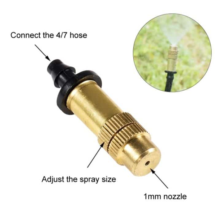 2 stücke 4/7mm Stacheldraht Zerstäubung Spray Düse Gartenbau Und Gewächshaus Bewässerung Micro Spray Header, Bronze Heads – Bild 5