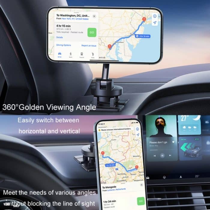 Mittelkonsole 360° drehbarer magnetischer Autotelefonhalter aus Zinklegierung für die Fahrzeugnavigation, Magnetic Holder – Bild 7