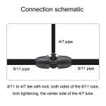 5 stücke 8/11 Zu 4/7 Reduzierung 3 Weg Tropf Bewässerung Armaturen Gartenarbeit Schlauch Micro Spray Fitting – Bild 3