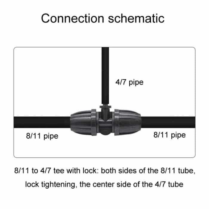 5 stücke 8/11 Zu 4/7 Reduzierung 3 Weg Tropf Bewässerung Armaturen Gartenarbeit Schlauch Micro Spray Fitting – Bild 3