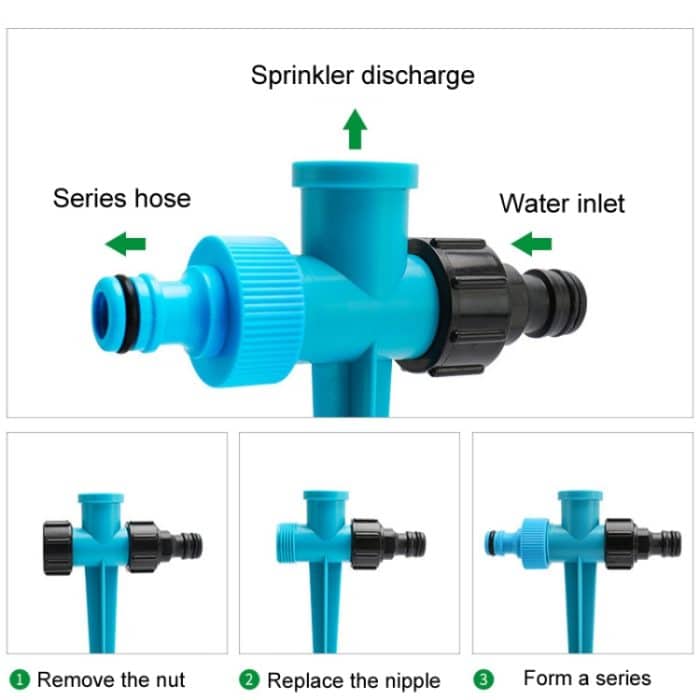 Automatische rotierende Kunststoff-Bodensprinkler Garten Rasen Dreieck Sprühdüsen – Bild 5