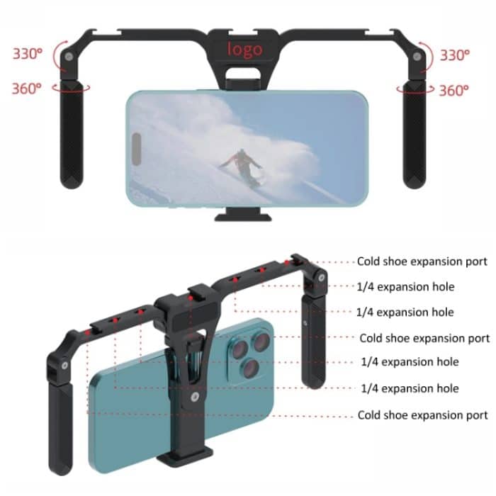 Universal Handy Gimbal Griff Stabilisator Aluminium Legierung Klapp Kaninchen Käfig – Bild 5