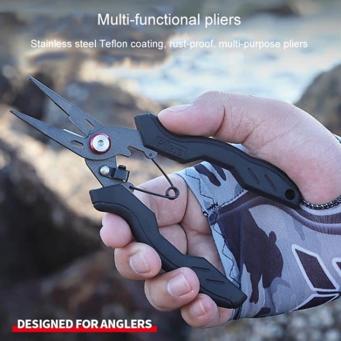 Teflon Edelstahl Multifunktionale Angeln Zangen Anti-rutsch Schneiden Linie Offenen Ring Angeln Werkzeuge – Bild 4