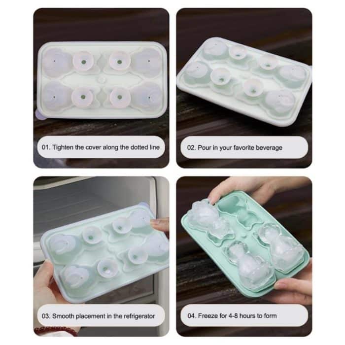 3D Katze Form Bar Hause Silikon Eis Form Whisky Eis Box – Bild 6