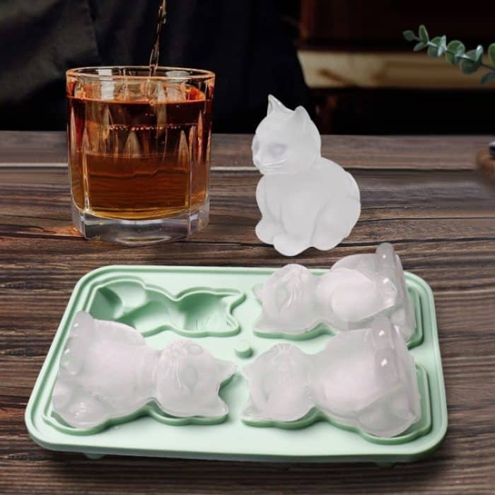 3D Katze Form Bar Hause Silikon Eis Form Whisky Eis Box – Bild 7