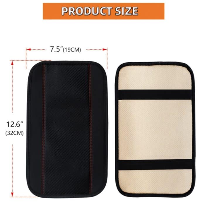 32x19cm PU Carbon Faser Leder Mittelarmlehne Box Abdeckung Anti-rutsch Pad, Black, Red, Pink, Blue – Bild 3