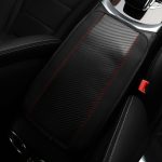 32x19cm PU Carbon Faser Leder Mittelarmlehne Box Abdeckung Anti-rutsch Pad, Black, Red, Pink, Blue – Bild 6