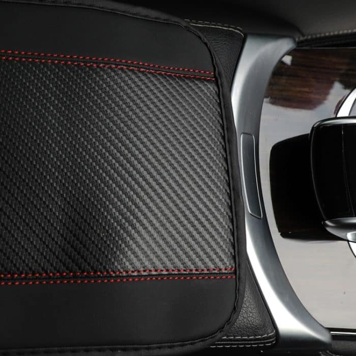 32x19cm PU Carbon Faser Leder Mittelarmlehne Box Abdeckung Anti-rutsch Pad, Black, Red, Pink, Blue – Bild 7