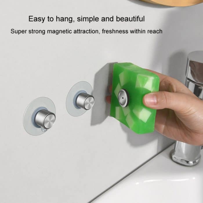 Magnetischer Seifenhalter aus Edelstahl für Badezimmer, an der Wand befestigter Drainage-Nagel-freies Seifenregal, Cone, Cylinder – Bild 5