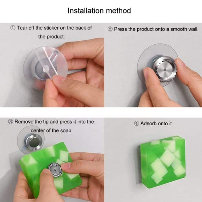 Magnetischer Seifenhalter aus Edelstahl für Badezimmer, an der Wand befestigter Drainage-Nagel-freies Seifenregal, Cone, Cylinder – Bild 7