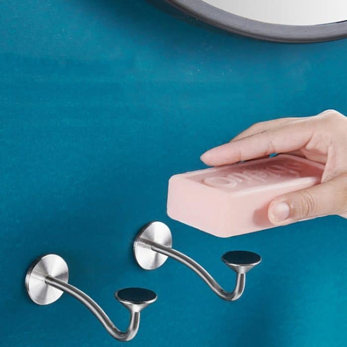 Magnetischer Seifenhalter aus Edelstahl fürs Badezimmer zur Wandmontage, kein Loch, Seifenaufhänger, Nail-free Glue, Adhesive-backed – Bild 8