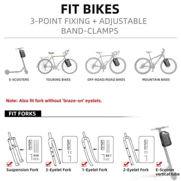 Rhinowalk RK406 6L Outdoor Radfahren Quick-release Schnalle Wasserdichte Fahrrad Vorderrad Gabel Tasche – Bild 6