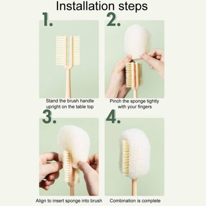 Becherbürste mit langem Griff und abnehmbarem Schwamm, Reinigungsbürste für Haushaltsbecher – Bild 8