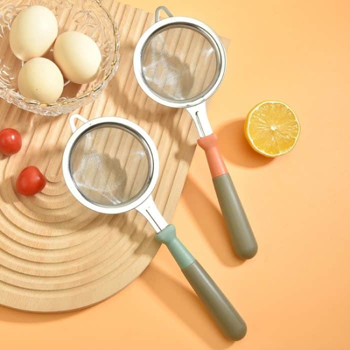 Edelstahl Mehlsieb für den Haushalt, Küchen-Backfilter, Löffel – Bild 2