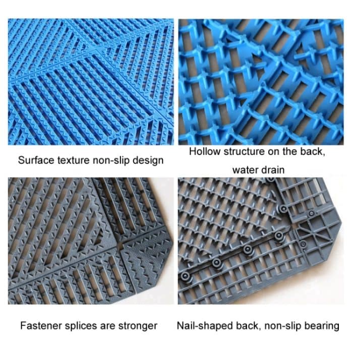 Badezimmer-Fußmatten, rutschfest, hydrophobes PVC, hohl, schmutzabweisende Fußmatten, 30x30cm – Bild 3