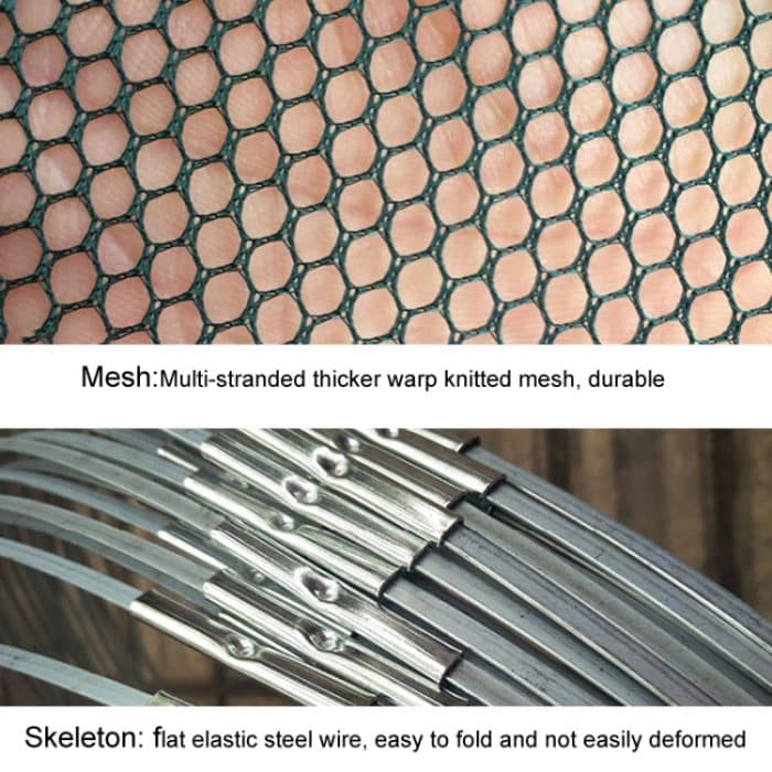 Automatischer, runder Angelkäfig, der Garnelen von Hand wirft, Fischernetz, 70cm Dual Layer 21 Holes – Bild 5