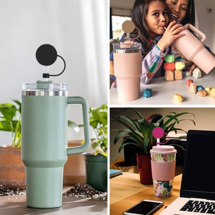 Silikon-Strohhalmkappe 6–10 mm Mark Cup Strohhalme Staubschutz, Round Blue, Round Brown, Round Rose Red, Square Blue, Square Brown, Square Rose Red – Bild 4