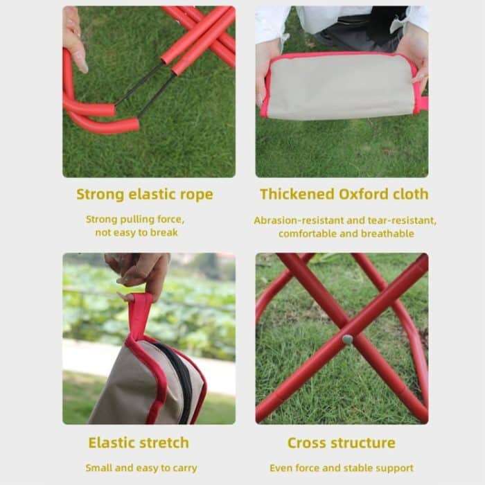 Kanda Tasche-Typ Klapp Angeln Stuhl Tragbare Outdoor Reise Skizzieren Hocker, Red, Large – Bild 4