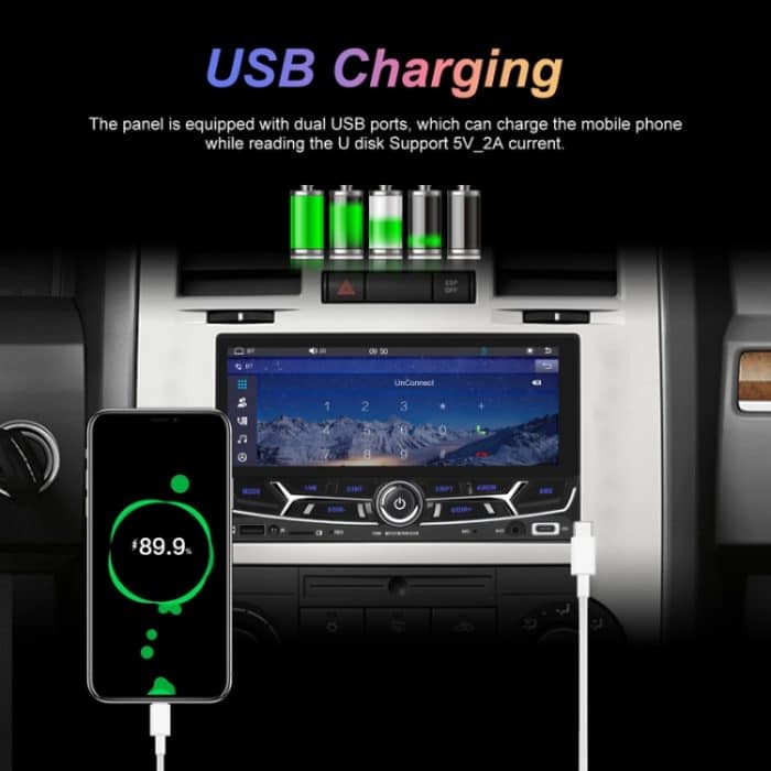 6,86-Zoll-MP5-Player mit zwei Tasten und Rückfahrkamerafunktion / Bluetooth / CarPlay – Bild 9