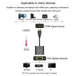 JINGHUA HDMI-zu-VGA-Adapterkabel, Laptop-Videokonverter, No Audio Black, No Audio White, With Audio White, With Audio Black – Bild 6