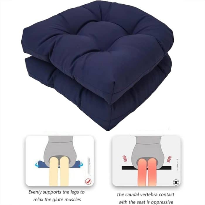 1 paar 48x48cm Garten Terrasse Rattan Stuhl Wasserdichte Kissen Dicke Weiche Sofa Kissen – Bild 5