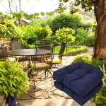 1 paar 48x48cm Garten Terrasse Rattan Stuhl Wasserdichte Kissen Dicke Weiche Sofa Kissen – Bild 7