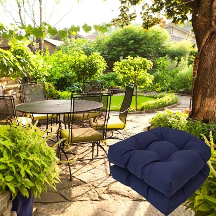 1 paar 48x48cm Garten Terrasse Rattan Stuhl Wasserdichte Kissen Dicke Weiche Sofa Kissen – Bild 7