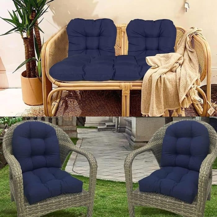 1 paar 48x48cm Garten Terrasse Rattan Stuhl Wasserdichte Kissen Dicke Weiche Sofa Kissen – Bild 8