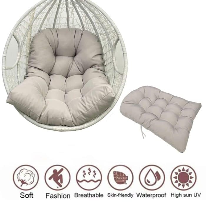 90x120cm Outdoor Wasserdicht Verdickt Weich Hängenden Korb Rattan Stuhl Kissen – Bild 3