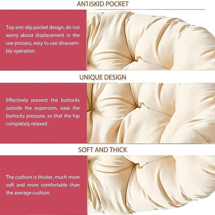 Multifunktionales rundes, verdicktes, weiches Hängematten-Wiegenkissen, 100x100cm, 110x110cm, 130x130cm – Bild 4