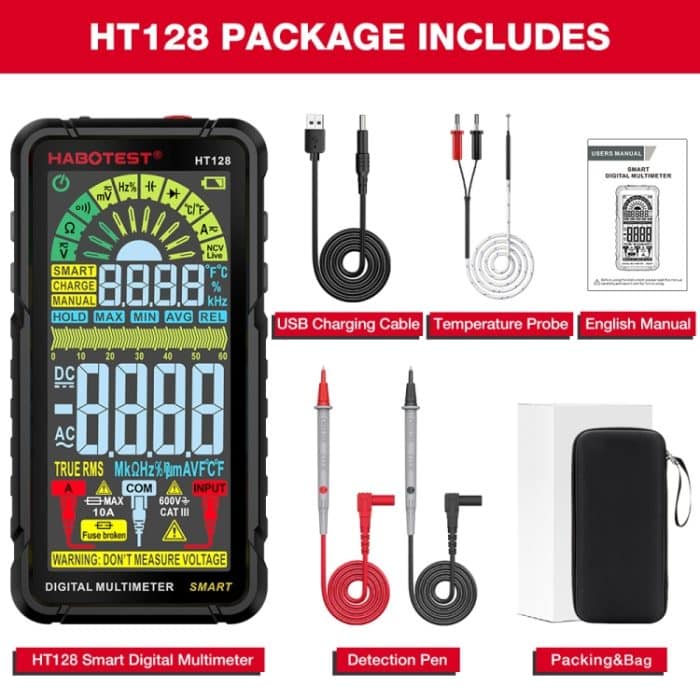 HABOTEST Automatischer Bereich Digitalanzeige Ultraklares intelligentes Strommultimeter – Bild 12