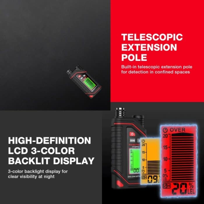 Tragbarer, wiederaufladbarer Gasdetektor HABOTEST – Bild 12