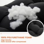 110x50cm Kuppel Wasserdicht Sonnenschutz Garten Klappstuhl Kissen mit hoher Rückenlehne, Navy Blue, Dark Gray, Hawaii Style, Flower, Gray Leaf – Bild 3