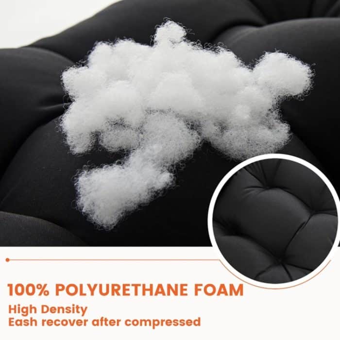 110x50cm Kuppel Wasserdicht Sonnenschutz Garten Klappstuhl Kissen mit hoher Rückenlehne, Navy Blue, Dark Gray, Hawaii Style, Flower, Gray Leaf – Bild 3