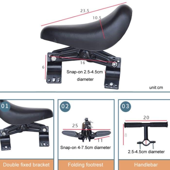 Fahrrad Front Montiert Kind Sitz Kit Mountainbike Baby Sicherheit Sitz, 3pcs /Set – Bild 3