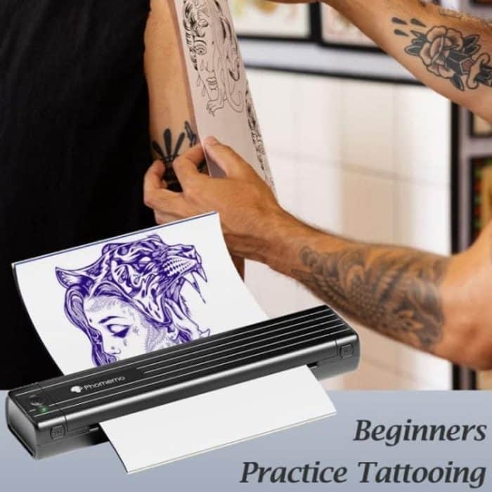 Phomemo TP83-BK Kabelloser Tattoo-Schablonendrucker mit 10 Stück Transferpapier – Bild 2