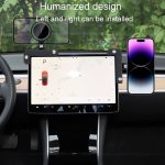 Für Tesla Modell 3/Y Auto Magnetischer Telefonhalter Drehbare Auto-Navigationshalterung, Round, Square – Bild 5