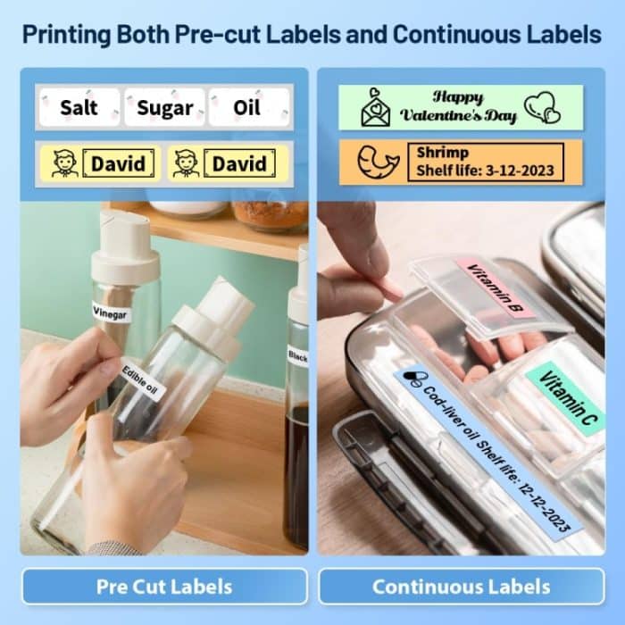 Phomemo D30 Thermo-Etikettendrucker, tragbares Bluetooth-Mini-Etikettendruckergerät, With 1 Roll Paper White, With 1 Roll Paper Black, With 1 Roll Paper Gray, With 3 Rolls Paper White, With 3 Rolls Paper Pink, With 3 Rolls Paper Green... – Bild 4