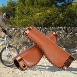 1 paar Fahrrad Nicht-Slip Leder Lenker Griffe Mountainbike Vintage Lenker Schutz – Bild 2