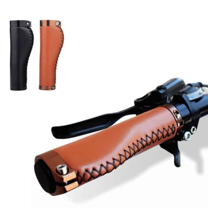 1 paar Fahrrad Nicht-Slip Leder Lenker Griffe Mountainbike Vintage Lenker Schutz – Bild 6