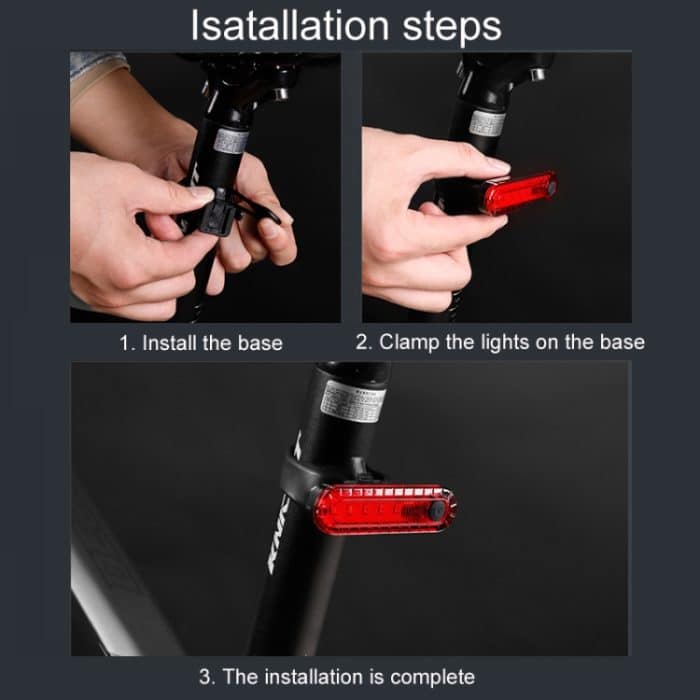 Mountainbike Nachtfahrt Warnlampe Fahrrad USB Laderücklicht – Bild 11