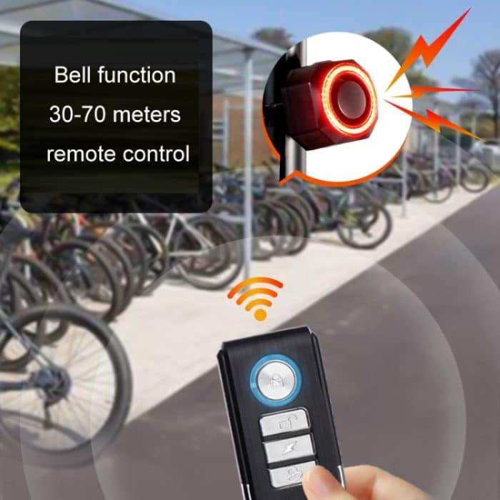 Fahrrad Smart Rücklicht Anti-Diebstahl-Alarm Bremse Warnlicht, WL03C Remote Control, WL03C Set + Silicone Remote Control, WL09C Remote Control – Bild 8