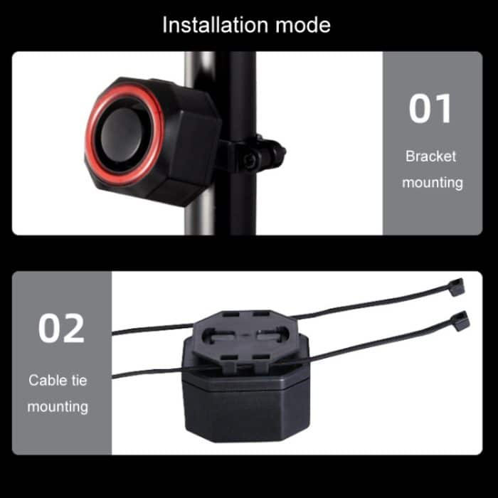 Fahrrad Smart Rücklicht Anti-Diebstahl-Alarm Bremse Warnlicht, WL03C Remote Control, WL03C Set + Silicone Remote Control, WL09C Remote Control – Bild 9